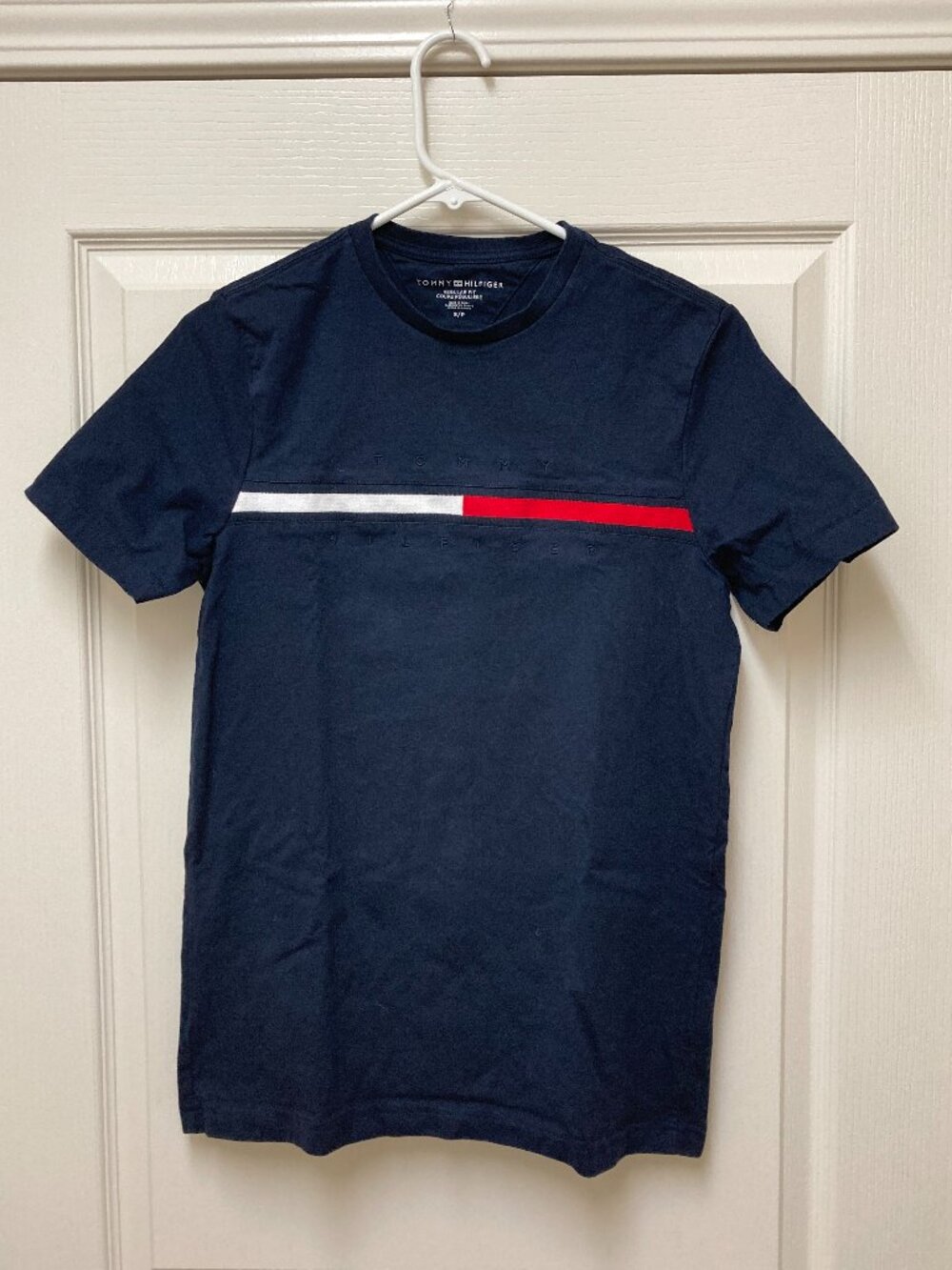 Men's Tommy Hilfiger Size Small Tino Logo Tee Stripe Regular Fit